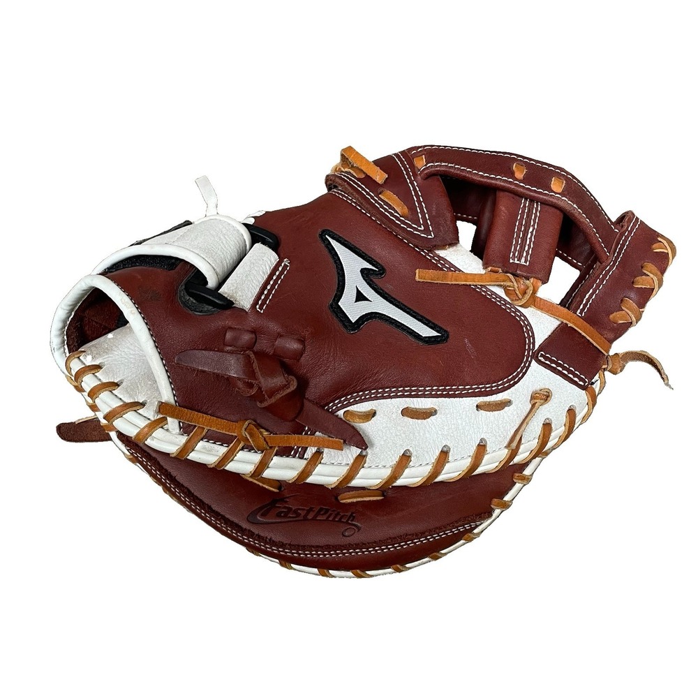 Mizuno GSP-335BR Supreme Fastpitch Catchers Mitt 33" RHT Brown/White